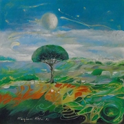 Massimo Nardi, Paesaggio, olio su tavola, cm 57,5 x 56,5  - 1992