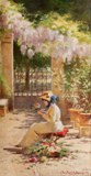 Angelo Bacchetta, Dama con fiori seduta sotto un glicine, 1882-1910 ca.Crema, Museo Civico di Crema e del Cremasco, comodato Bozzo (inv. B0621)