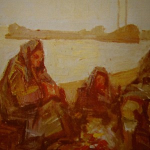 Domenico De Vanna, La famiglia del guardiano del faro, pittura ad olio, 1974