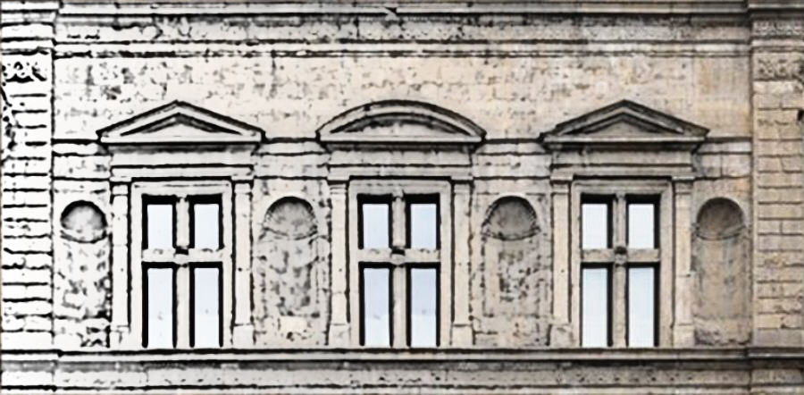 Una interpretazione di un particolare della facciata di Palazzo Bartolini Salimbeni sede della Collezione Casamonti