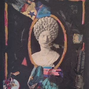 G. C. Riccardi, Frammenti, 1980, Collage e acrilico su tela, 60x70.