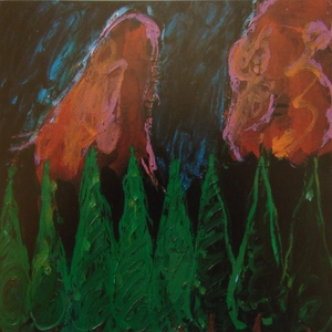 Mario Schifano, IN FONDO, olio su tela, cm 80 x 100, 1989