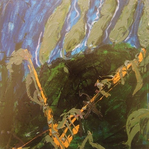 Mario Schifano, TOSCANA, olio su tela, cm 60 x 80, 1989