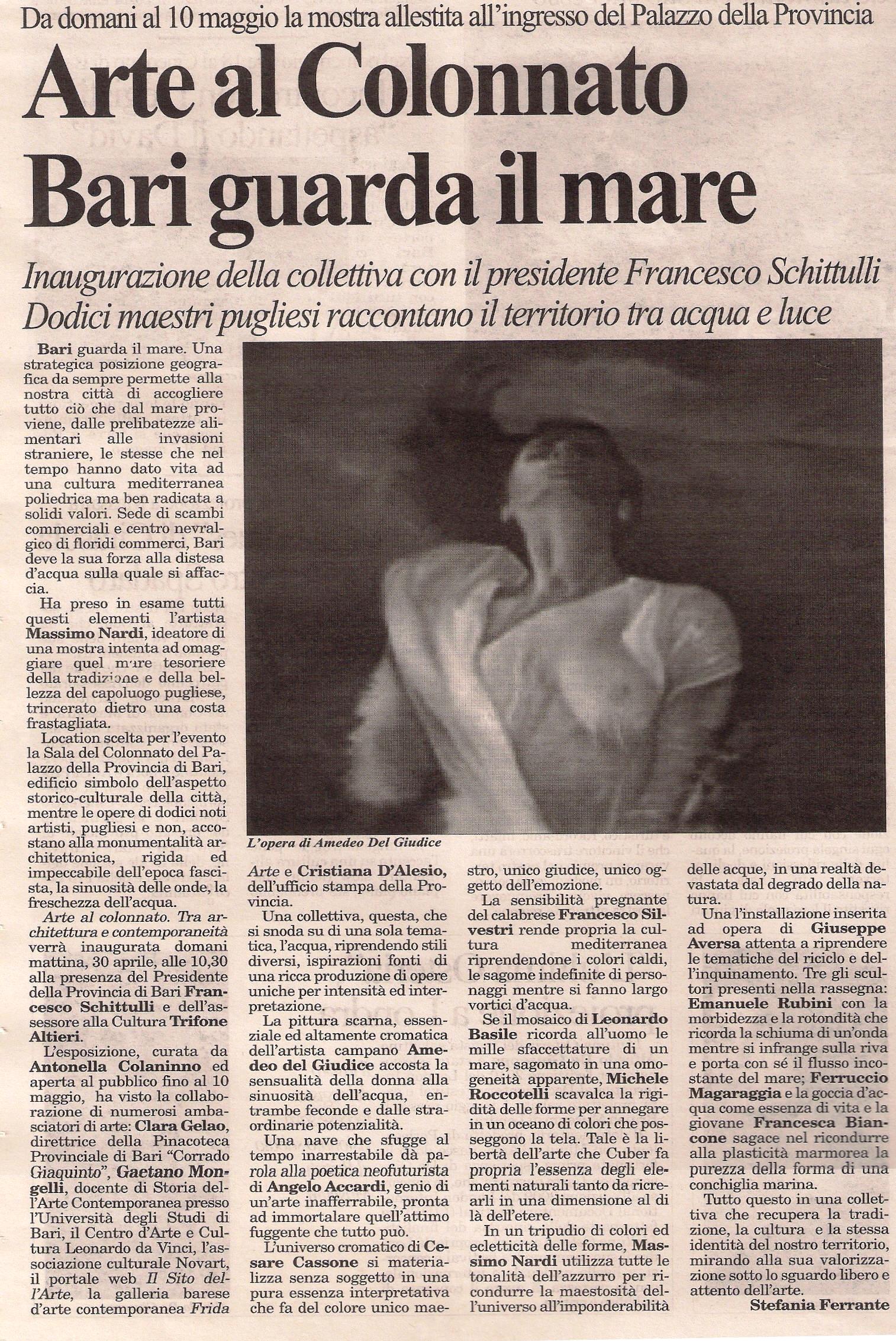 Articolo pubblicato su Barisera a firma Stefania Ferrante