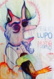 Senz'h, Meglio lupo che bestia d'uomo, 2014, tecnica mista su carta, 70x50 cm