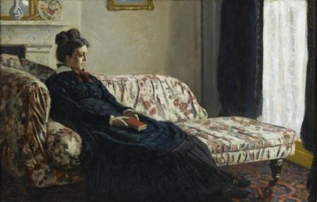 Méditation. Madame Monet au canapé