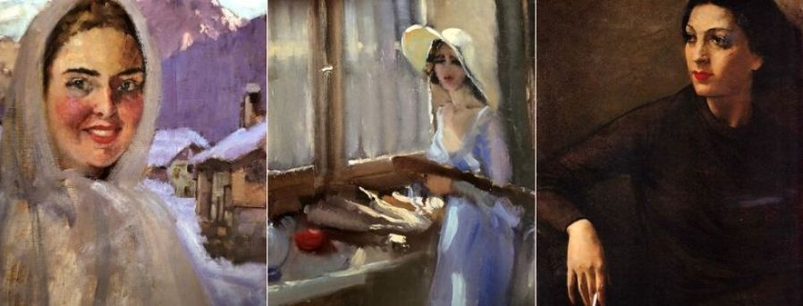 Particolari di tre dipinti di Carla Maria Maggi