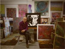 Selfie con Autoritratto in B & W, su faesite, cm60x60 - 05/04/2025