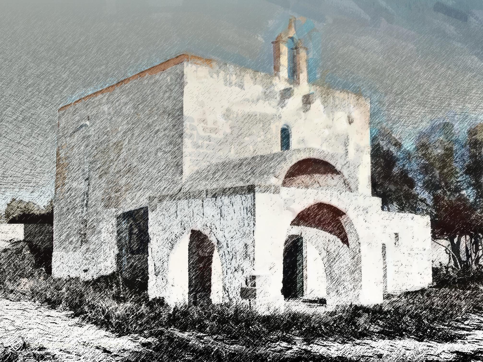 Elaborazione grafica da una fotografia della Chiesa medievale dell'Annunziata di Bari/S.Spirito- 9