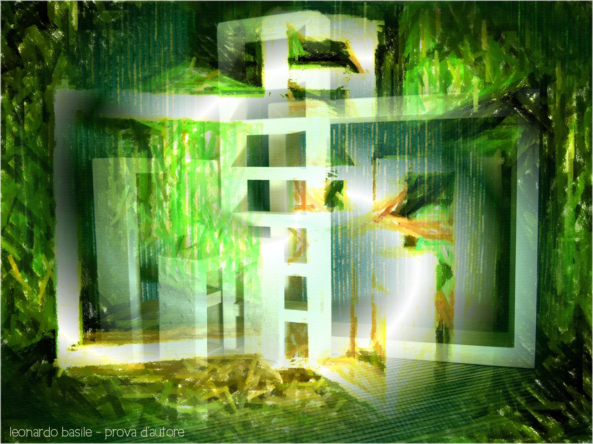Elaborazione grafica da mia foto 'Solids in green light - 4