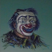 autore sconosciuto, Clown_2, olio su tela, cm 50 x 40