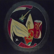 Angelo Guaragno, Festa de  l'Unità, olio su tela, cm 45 x 50