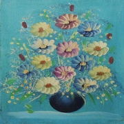 Autore sconosciuto, Fiori, Olio su tela, cm 38 x 28