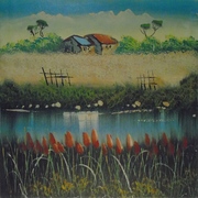 Autore sconosciuto, Paesaggio, olio su tela, cm 50 x 70