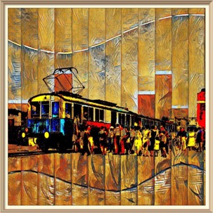 Elaborazione grafica da cartolina d'epoca di Bari Santo Spirito  - PdA Leonardo Basile