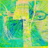 Elaborazione grafica (iridescenza termica) da dipinto/elemento  su tela della SGPM - L.Basile