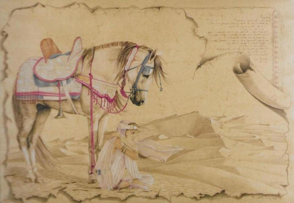 Emanuela Mila: PAGINE DEL SAHARA, cm 70 x 100, mista