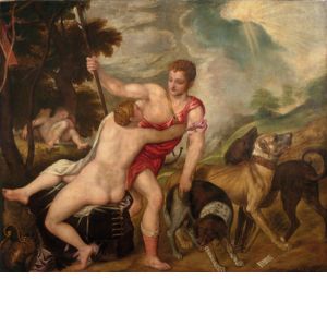 Tiziano Vecellio (bottega di), Venere e Adone, metà del XVI secolo