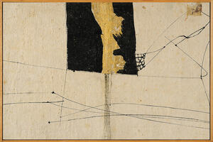  Alberto Burri, Copertina 29, 1953/54, olio, oro in foglia, china, stoffa, vinavil su tela, cm 25,5x36.   Città di Castello, Fondazione Palazzo Albizzini Collezione Burri