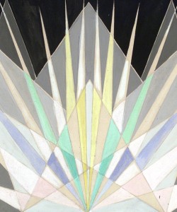 Giacomo Balla, Compenetrazione iridescente radiale (Vibrazioni prismatiche), 1913-1914 ca. Tempera su cartoncino. GAM - Galleria civica d'Arte Moderna e contemporanea. Su concessione della Fondazione Torino Musei © 2023, ProLitteris, Zurich