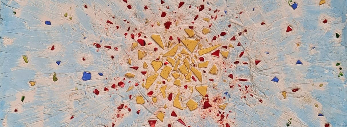 Giuseppe Ferretti : Esplosione, 1987 - tecnica mista, cm 100x120