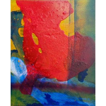 Andrea Kvas - Untitled, 2021 - tecnica mista su lamiera zincata / mixed media on galvanized canvas - 50 x 40 x 3 cm