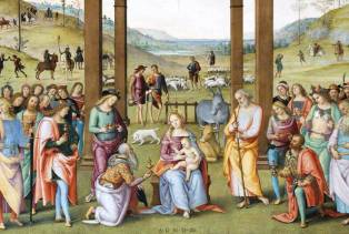 Particolare de l'Adorazione dei Magi del Perugino