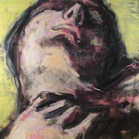 Paolo Maggis,  Caress you, 2022, olio su tela, 180x180cm