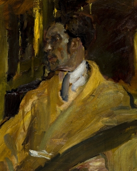Tullio Silvestri, Autoritratto con tavolozza, olio. Collezione privata