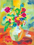 FRAZZETTO 10 Vaso con fiori rossi 2023 - tecnica acrilico su tela 30x40 cm