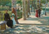 Cesare Bacchi, Veduta di un viale della montagnola, 1901, olio su tela, 70 x 100 cm, eseguito a 19 anni. Ph. Simone Nocetti