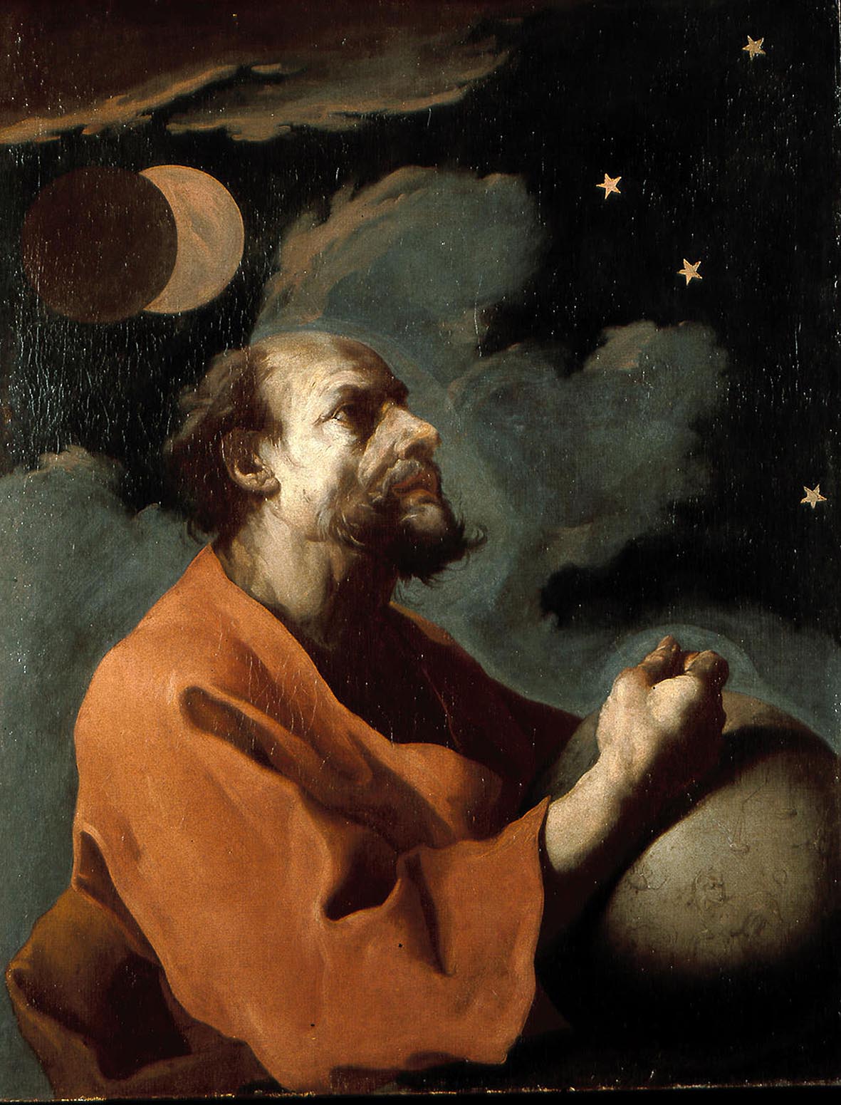 Petrini_Astronomo con eclissi di Sole e Costellazione di Cassiopea_1720