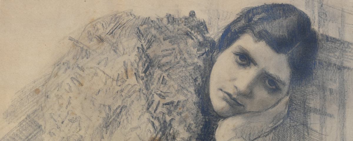 Esodo Pratelli - Ritratto di donna, 1934 - matita su carta, 34x49 cm - Collezione privata