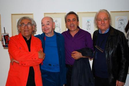 Franco Valente (Art Director di 54 Arte Contemporanea), il grande  Lindsay Kemp, Leonardo Basile e l'artista Antonio Laurelli.