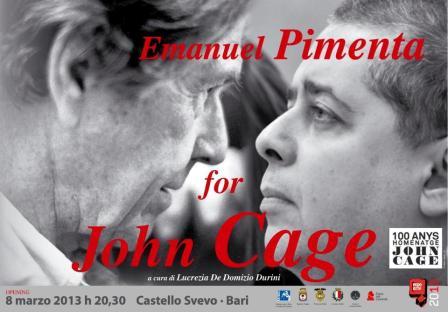 La grafica ufficiale dell'evento "Emanuel Pimenta for John Cage"