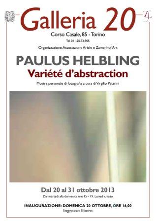 Locandina della mostra  "Paulus Helbling: Variété d'abstraction" (mostra di fotografia)