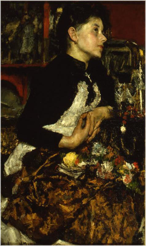 Antonio Mancini (Roma 1852  1930), Servetta olio su tela, cm 100x60,8 - 