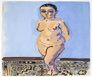 Dipinto di Raoul-Dufy: Nu sur fond bleu