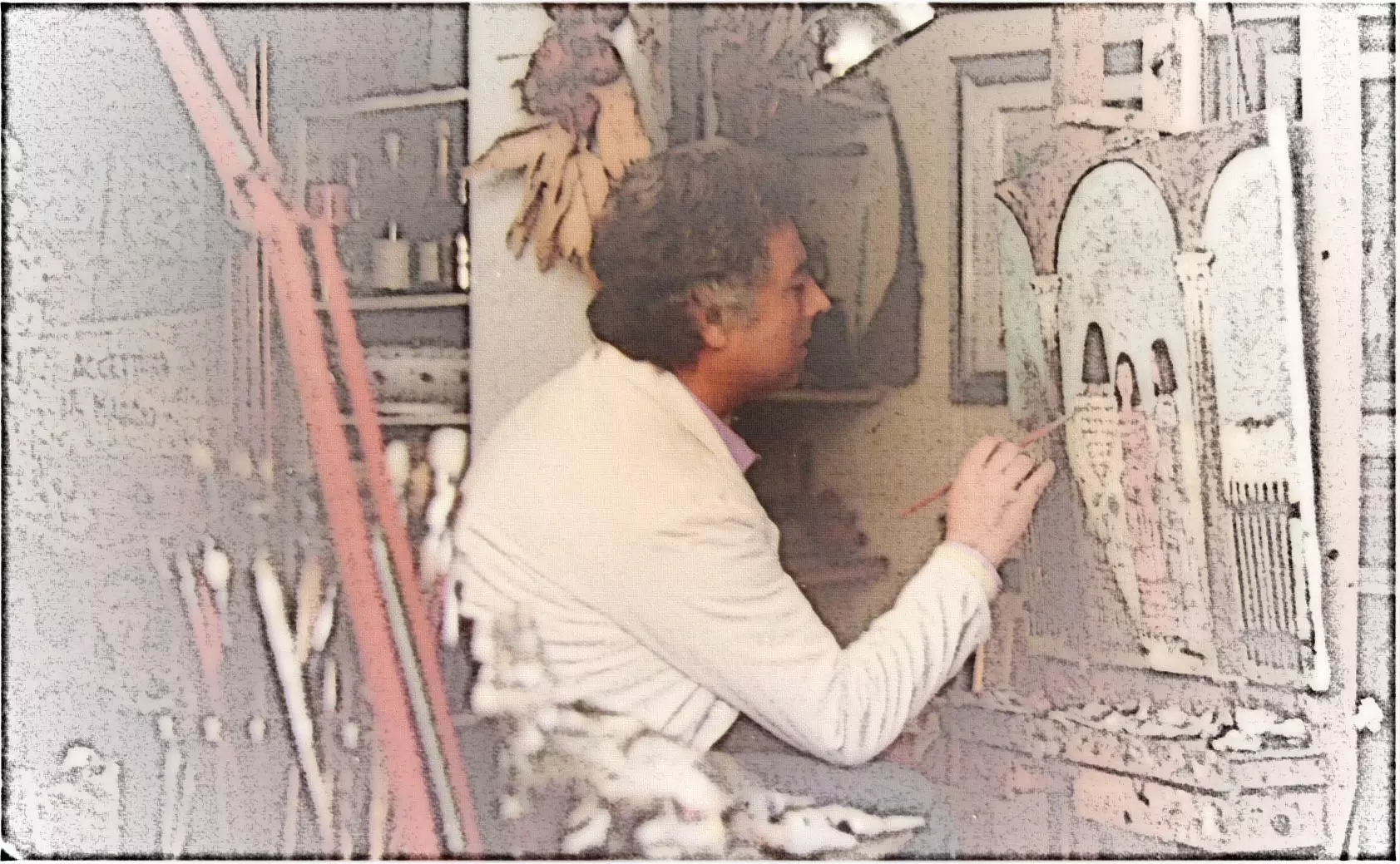 Ritratto del Maestro Rocco Barbarito in una elaborazione grafica di Leonardo Basile
