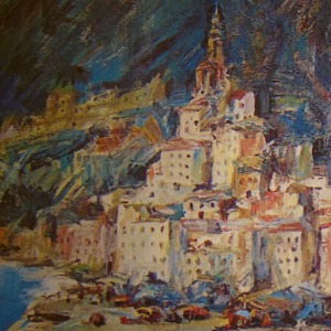 Domenico De Vanna, Amalfi, pittura ad olio, s.d