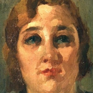 Domenico De Vanna,Volto di donnaolio su tela, cm 32x22,5