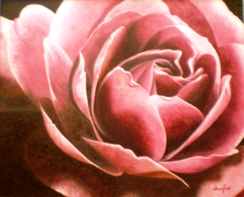 "La rosa rossa " , un'opera ad olio del pittore altamurano Mimmo Loviglio