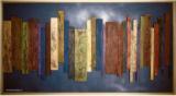 "Chromatic diagram", legno e acrilici su legno, cm 56 x 102, 02/02/202