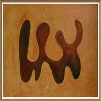 BaSiLe - Figure amorfe_2, acrilici su faesite telata, cm 30 x 40 (cornice digitale)