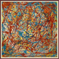 BaSiLe - Dripping on hardboard -1 : Oli e smalti su faesite, cm 44 x 44 - 15/11/2024 (cornice digitale)